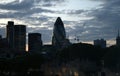 Evening London Sky Line Featuring the Gherkin Building