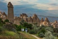 Evening in Love Valley, popular tourist destination in Cappadocia