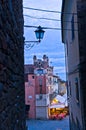 Evening at Montecatini Alto highland village in Tuscany