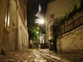 An evening in Montmartre - Sacre Coeur from a side street