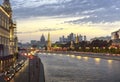 Evening on the Moscow river Royalty Free Stock Photo