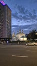 evening Moscow. temple. Novy Arbat Royalty Free Stock Photo