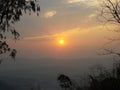 Evening on the mountain in the dry season