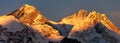 Evening mounts Everest Lhotse, Nepal Himalayas mountains Royalty Free Stock Photo