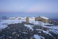 Evening near emergency shelter at Agios Antonios Royalty Free Stock Photo