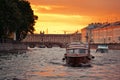 Evening at the Neva river in Saint Petersburg, Rus