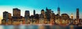 Evening New York City skyline panorama Royalty Free Stock Photo