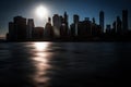 Evening New York City skyline panorama Royalty Free Stock Photo