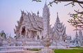 White Temple in soft evening light, Chiang Rai, Thailand Royalty Free Stock Photo