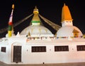 Evening night view Boudha Bodhnath stupa in Kathmandu Royalty Free Stock Photo