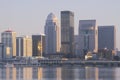 Evening on Ohio River and Louisville skyline, KY shot from Indiana