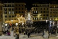 Evening ornate Via dei Condotti in Rome Royalty Free Stock Photo