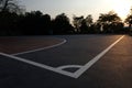 Evening outdoor futsal field at the public park.