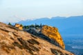 Evening Over the Cliffs and Valley in Meteora Royalty Free Stock Photo