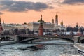 Evening over the Moscow Kremlin. Royalty Free Stock Photo