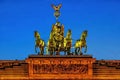 Evening over Quadriga Statue, Brandenburg Gate, Berlin, Germany - Original Digital Art Painting Royalty Free Stock Photo