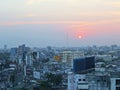 sunset over the city of Khulna, Bangladesh Royalty Free Stock Photo