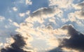 Evening overcast sky with clouds. Background with nature