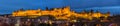 Evening panorama of Carcassonne fortress, France Royalty Free Stock Photo