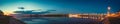 Evening panorama at Komarom, Hungary Royalty Free Stock Photo