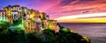 Evening panorama of the medieval town of Cornilla Royalty Free Stock Photo