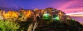 Evening panorama of the medieval town of Cornilla Royalty Free Stock Photo