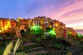 Evening panorama of the medieval town of Cornilla Royalty Free Stock Photo