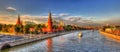 Evening panorama of Moscow Kremlin Royalty Free Stock Photo