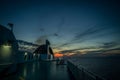 Evening on the deck of a ship