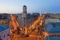 Evening panorama of St. Petersburg. The famous place is