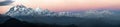 Evening panoramic view of mount Dhaulagiri and mount Annapurna Royalty Free Stock Photo