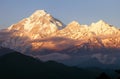 Evening panoramic view of mount Dhaulagiri - Nepal