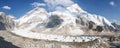 Evening panoramic view of Mount Everest base camp Royalty Free Stock Photo