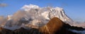 Evening panoramic view of mount Everest and Lhotse Royalty Free Stock Photo