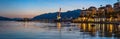 Evening panoramic view of the sea port of Montenegro.,Tivat. Luxury yachts and sailing boats in the port of Montenegro. Tivat. Royalty Free Stock Photo