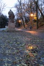 Evening in a park of Petrin Hill in Prague