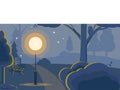 Evening Park-vector illustration