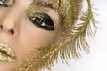 Evening party eye makeup close-up Royalty Free Stock Photo