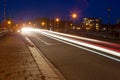 Evening photo of the Butterfly Bridge with traffic in Hoogeveen