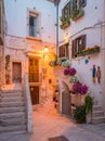 Evening in Polignano a Mare, Bari Province, Apulia, southern Italy. Royalty Free Stock Photo