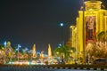 The evening Ratchadamnoen Avenue, on May 11 in Bangkok, Thailand Royalty Free Stock Photo