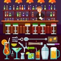 Evening relaxing, alcoholic party at the bar Royalty Free Stock Photo