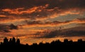 Evening roof silhouette in Prague Royalty Free Stock Photo