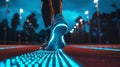 An Evening Run Illuminated.AI generated image Royalty Free Stock Photo