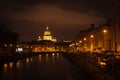 The evening Saint Isaac's Cathedral in St