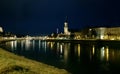 Evening Salzburg by the river Royalty Free Stock Photo