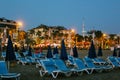 Evening on the sandy Cleopatra Beach Alanya, Turkey