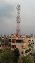 Evening scene, Mobile Tower on Apartment