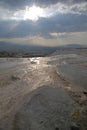 Evening scene in Pamukkale Royalty Free Stock Photo