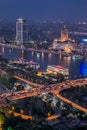 Evening scene from the top of cairo tower in Egypt Royalty Free Stock Photo